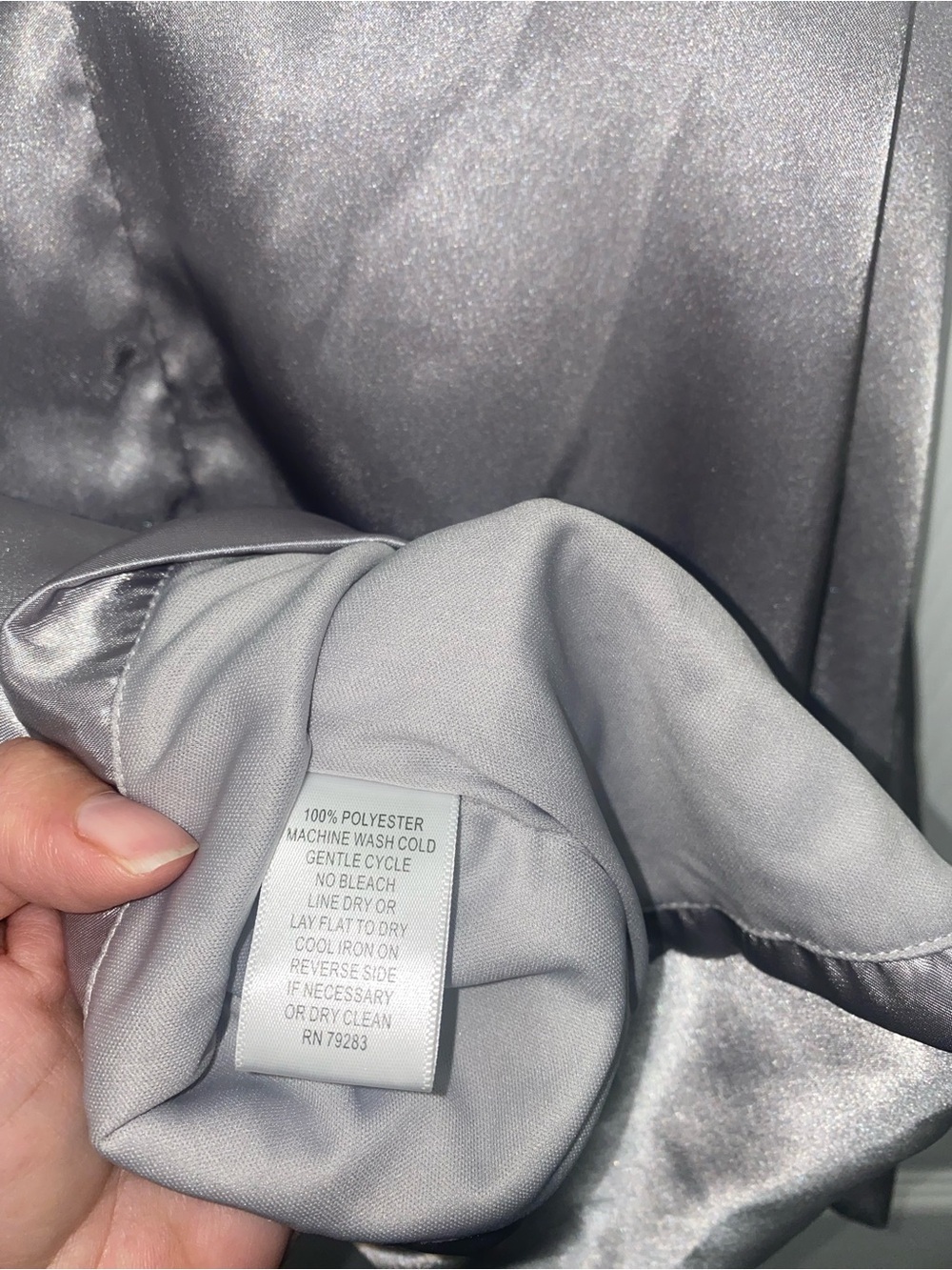 Alex Evenings 1X Silver Satin Draped V-Neck Sleeveless Camisole - Picture 8 of 8